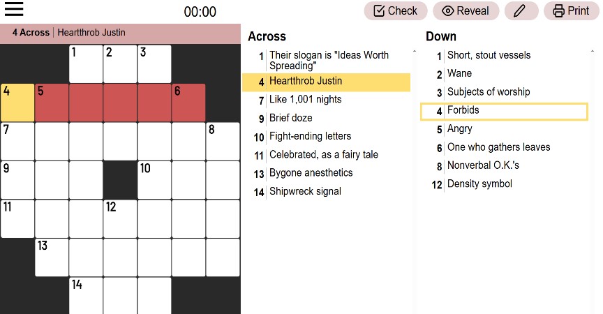 Mini Crossword screenshot